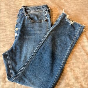 Just USA Distressed Blue Ankle Jeans